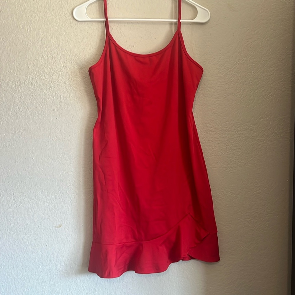 Little red dress with a ruffle hem